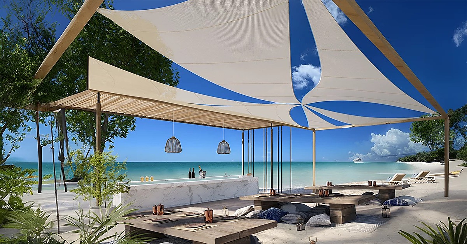 Wellness centre and sand bar