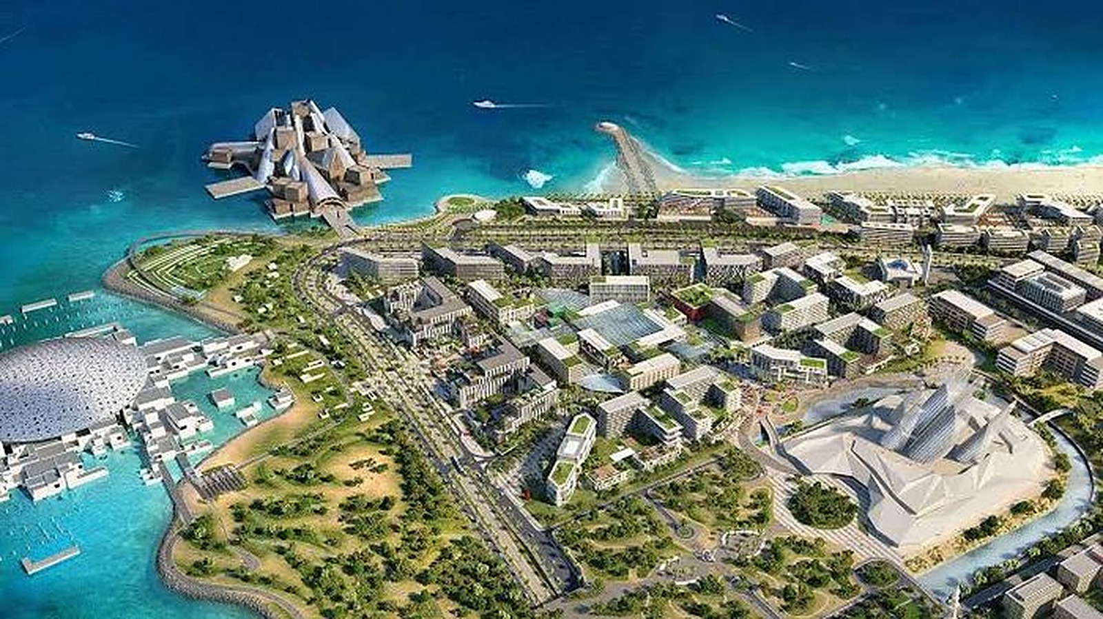 Saadiyat Cultural District, aerial