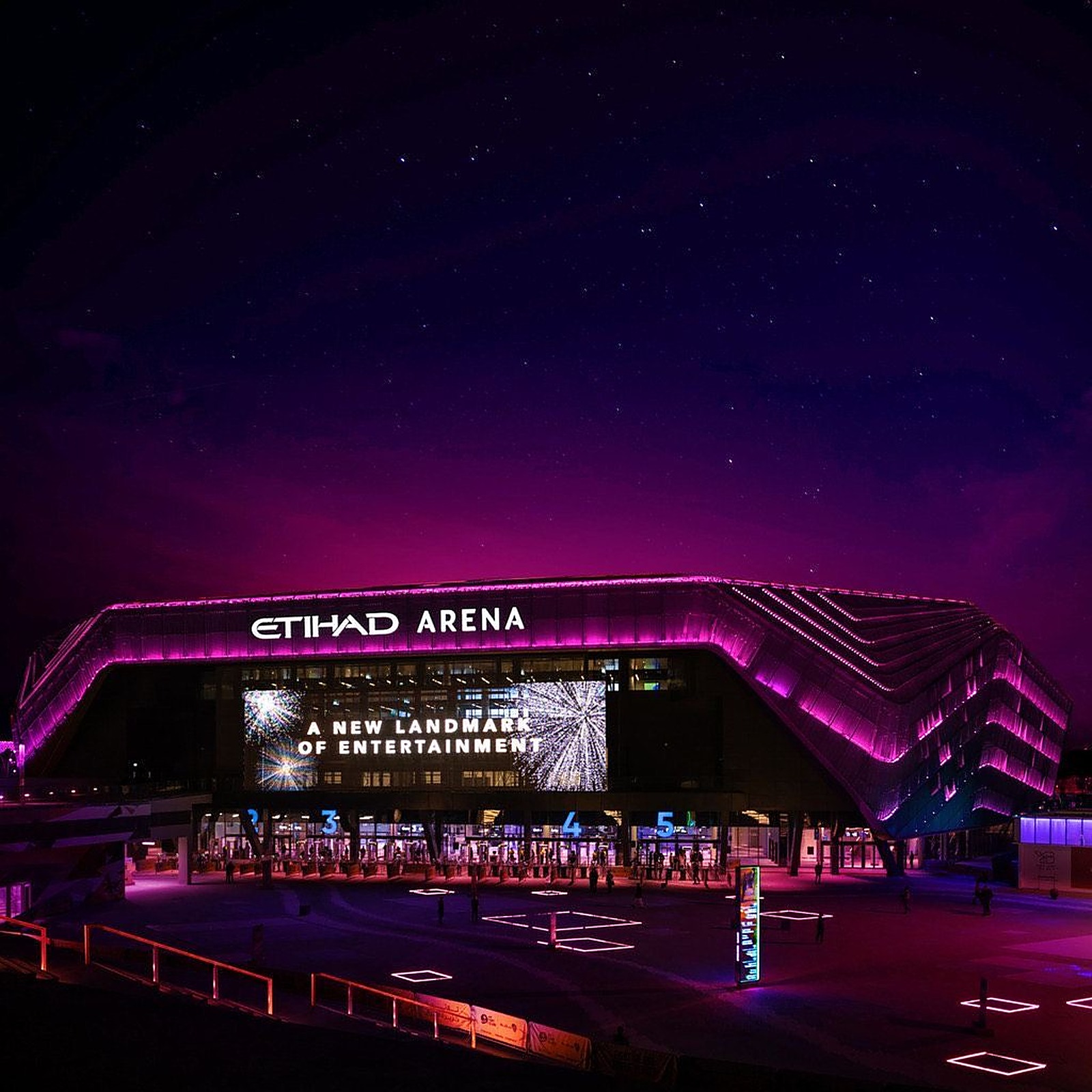 Etihad Arena at night