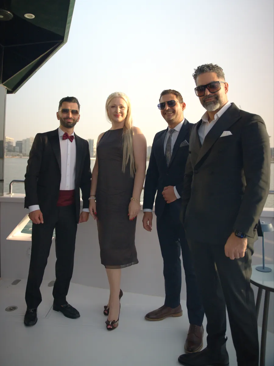 Team on the yacht deck