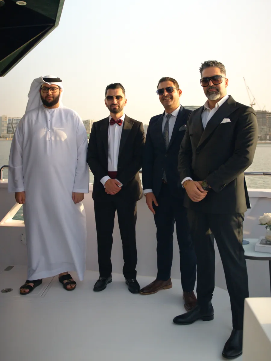 Team on the yacht deck