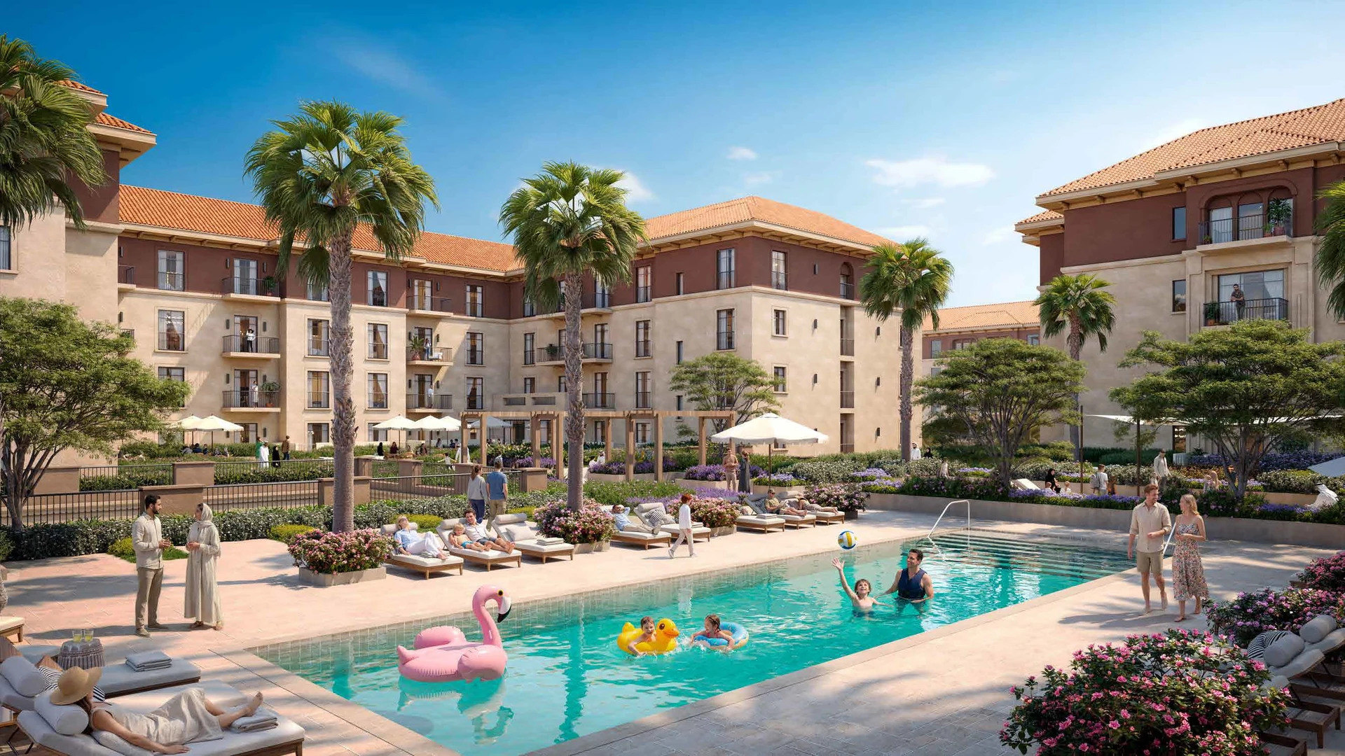 Residential pool deck render