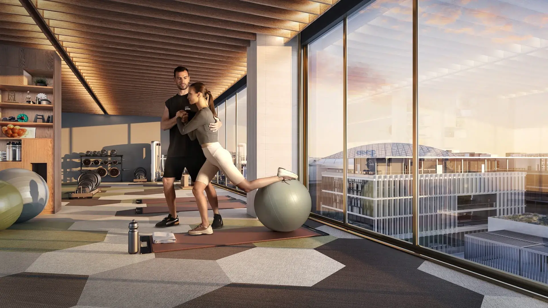 Official rooftop gym at Grove Museum Views