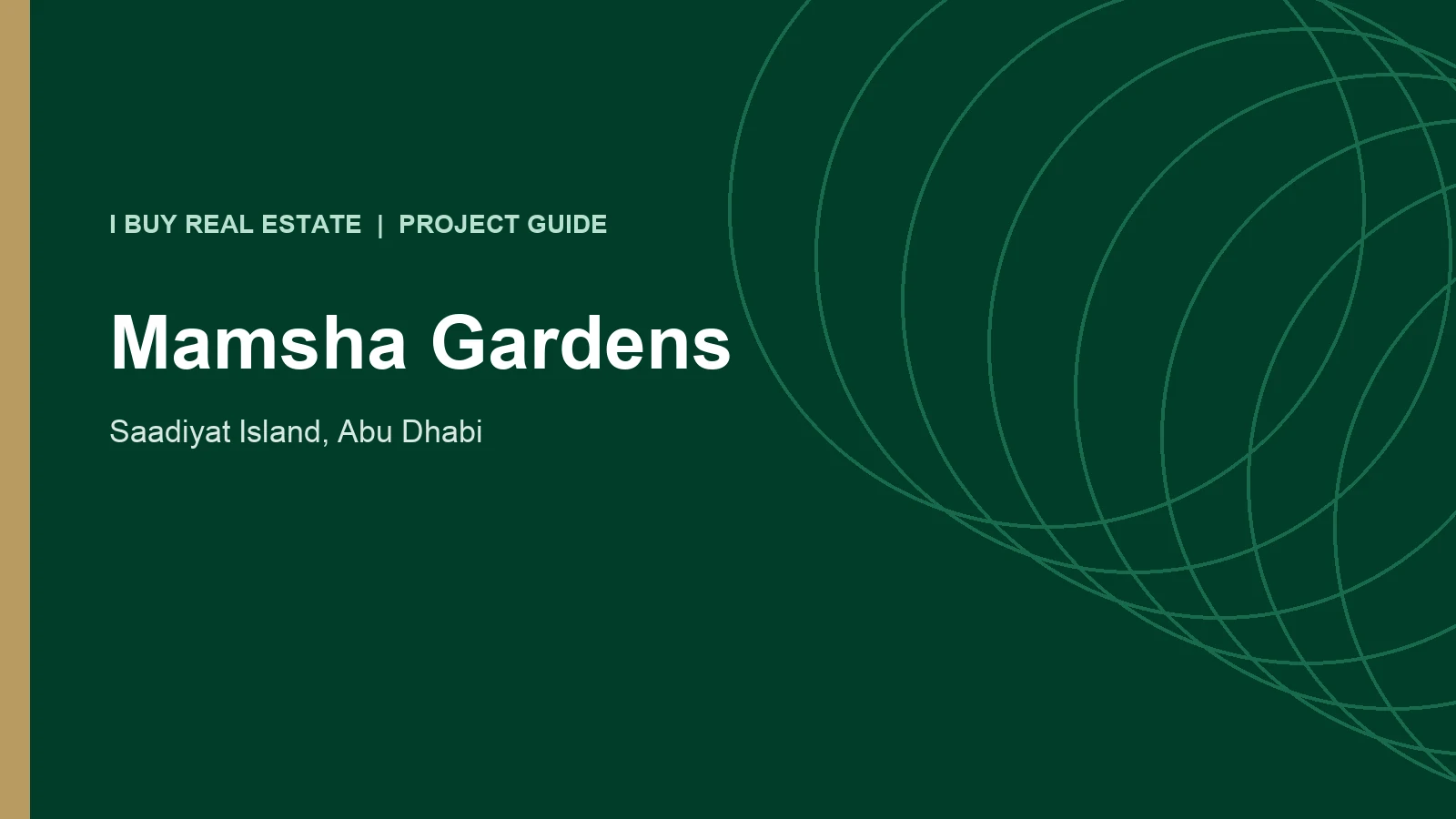 Mamsha Gardens project guide for Saadiyat Island, Abu Dhabi