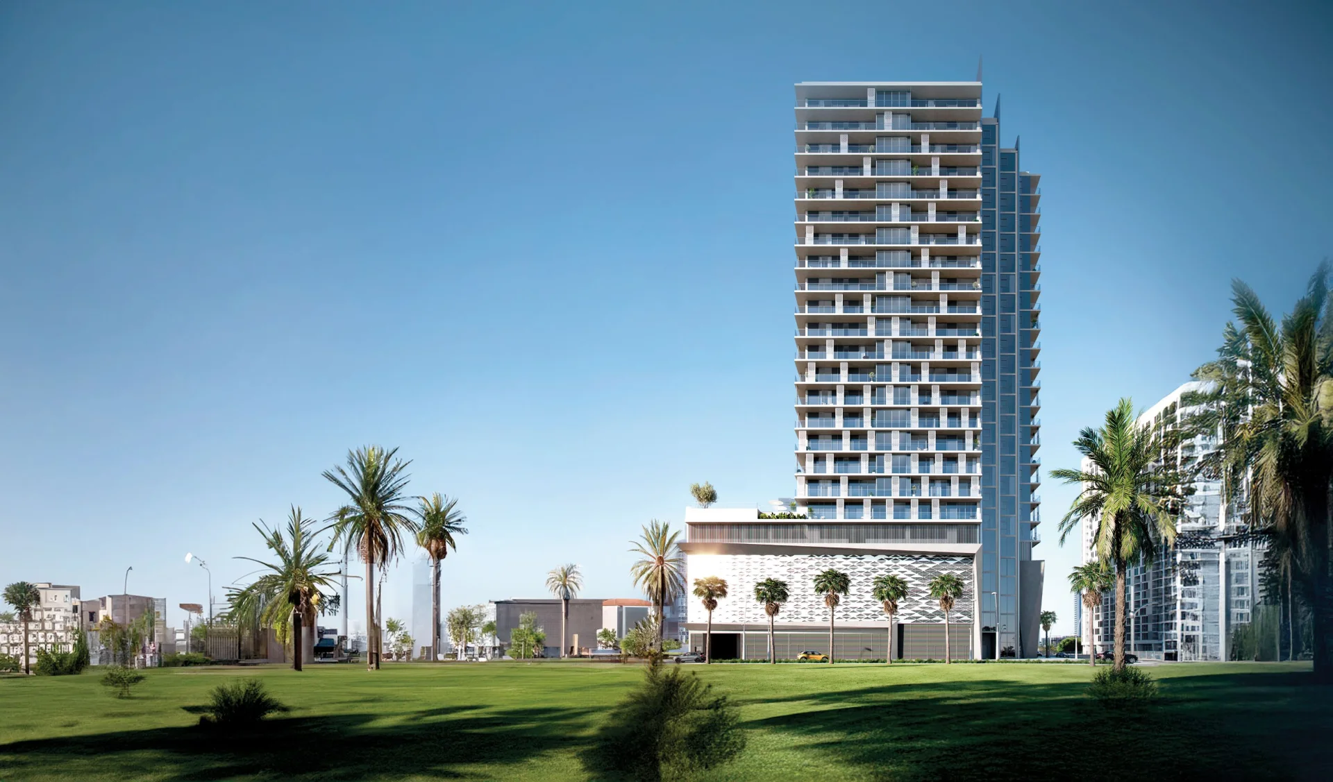 Reem Eleven residential tower exterior render, Al Reem Island Abu Dhabi