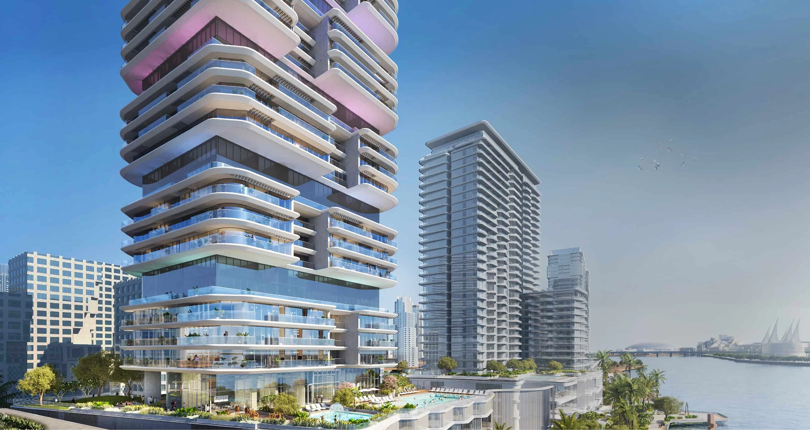 The Artery Residences waterfront hero render