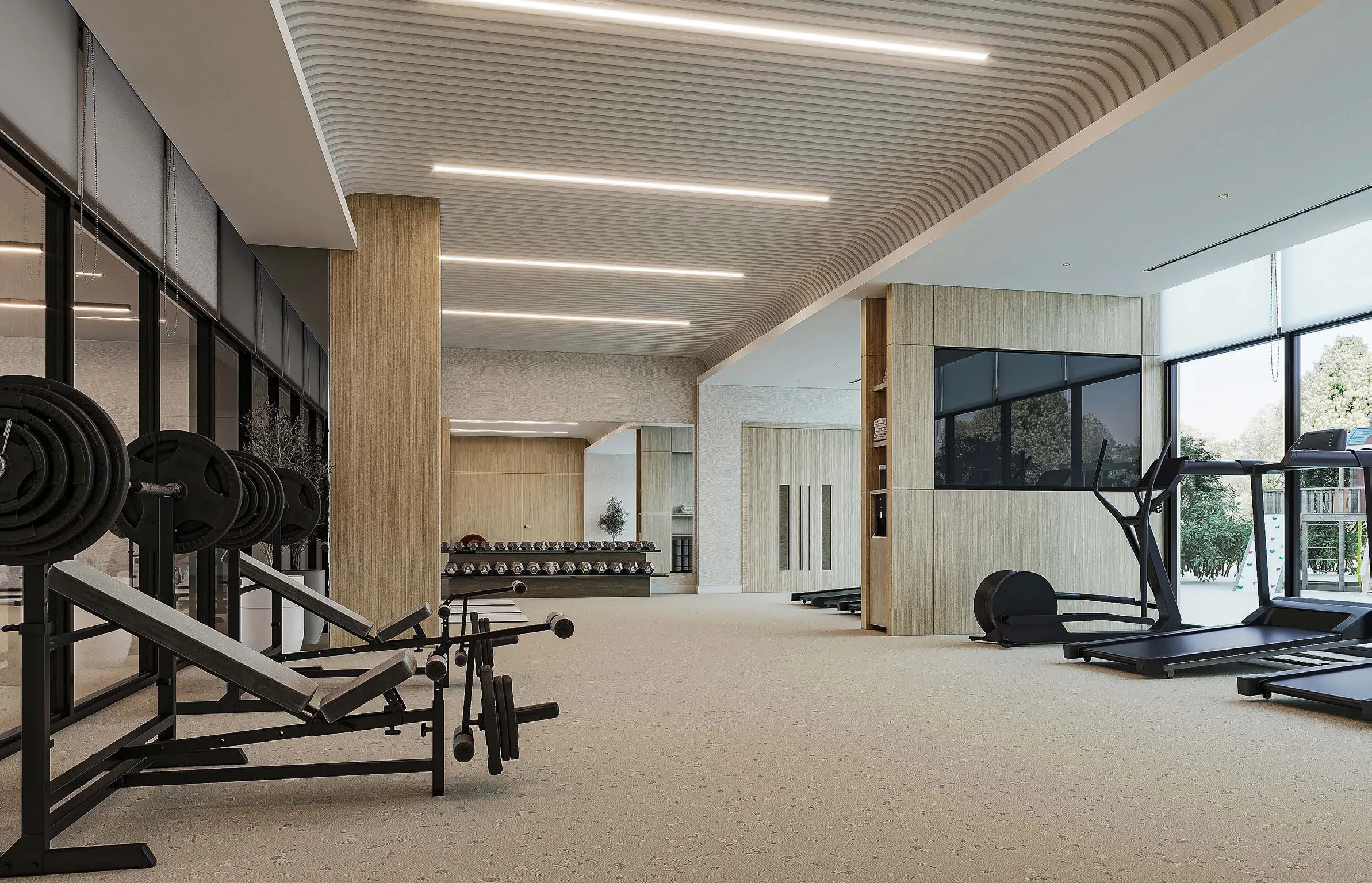 Indoor gym at Vida Residences Saadiyat Island