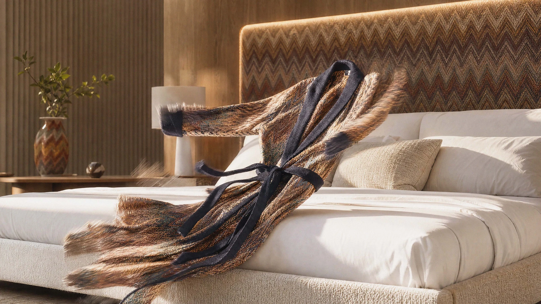 Bedroom interior at Waterfront by Missoni