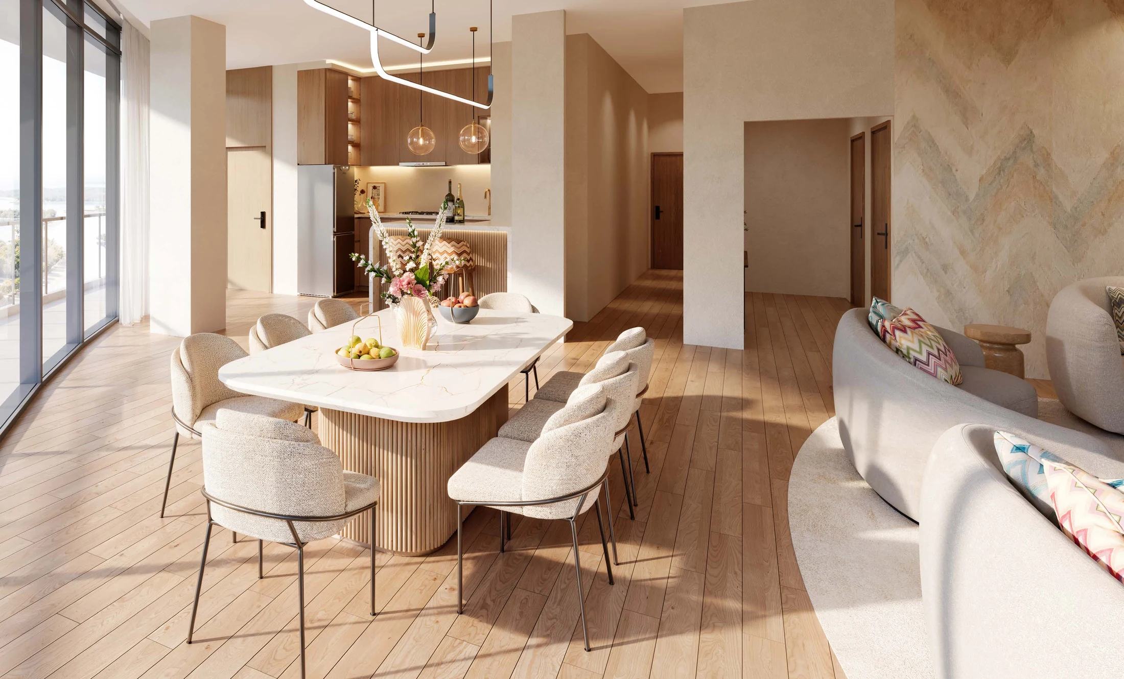 Dining room interior at Waterfront by Missoni