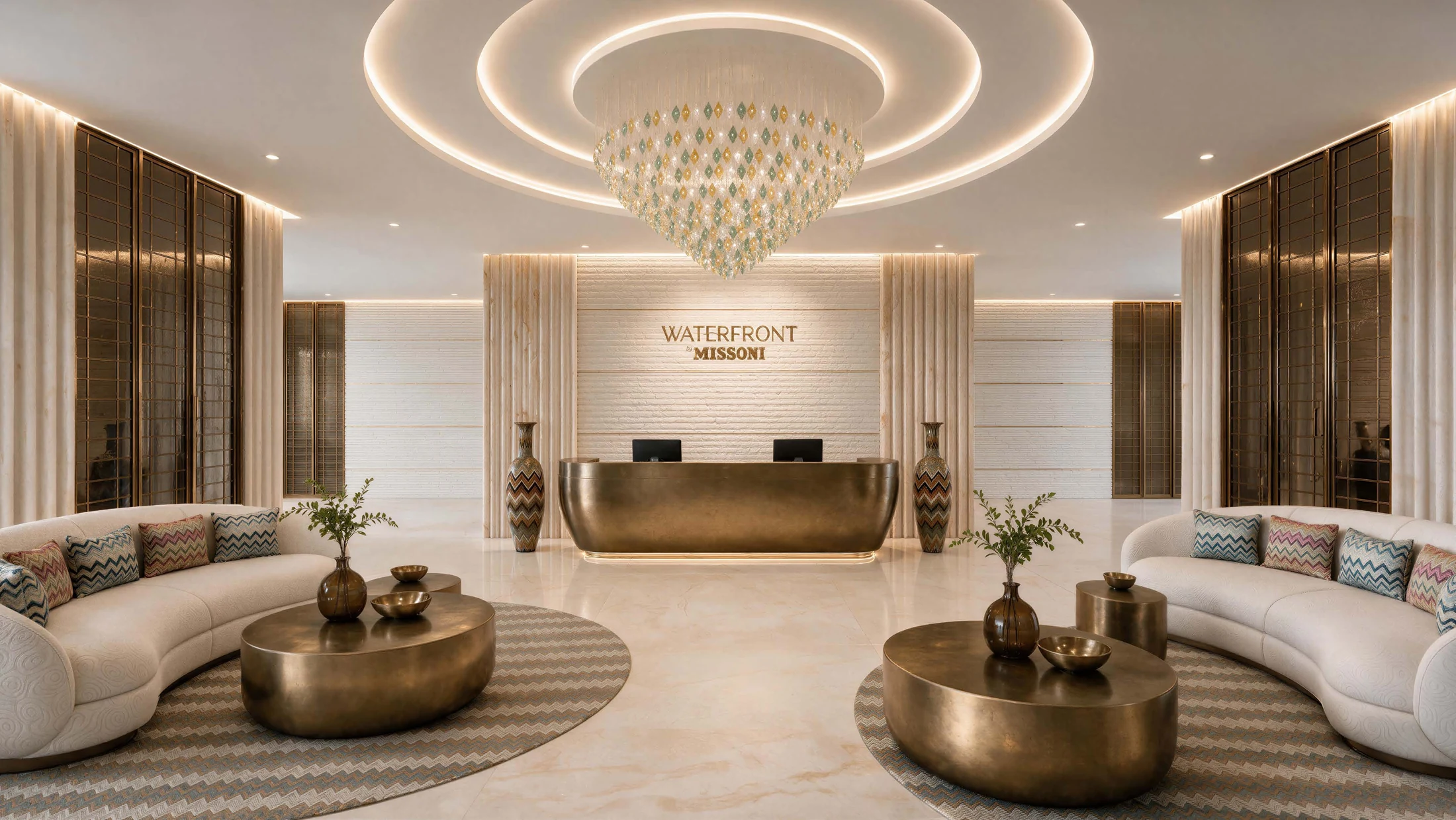 Reception lobby at Waterfront by Missoni