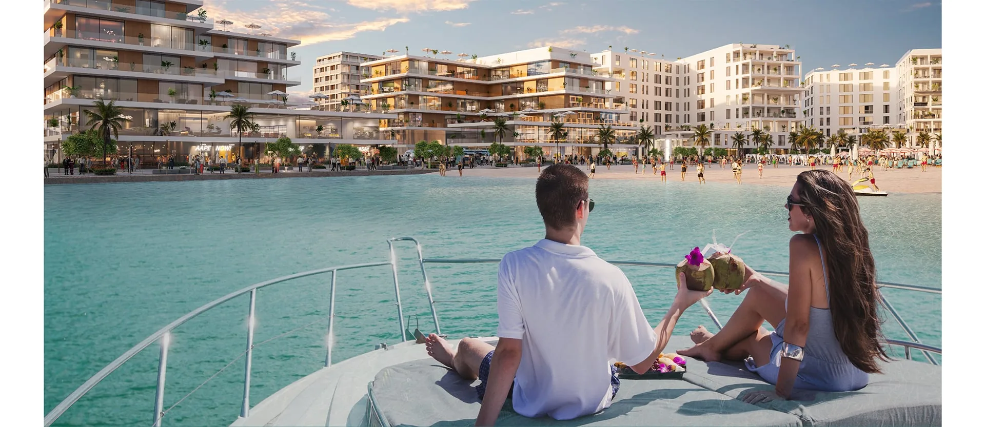 Waterfront development setting at Yas Acres North Bay