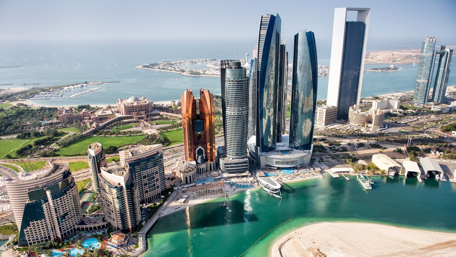 Abu Dhabi skyline by the marina